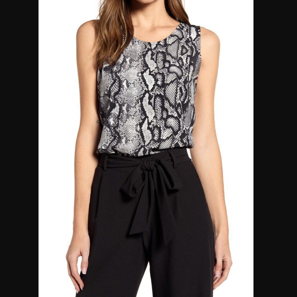 Loveappella Snake Print Sleeveless Camisole Size Large